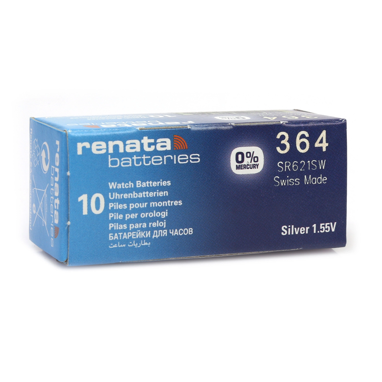 Renata 364 SR621SW 1.55V Alkalin Saat Pili 10 Adet