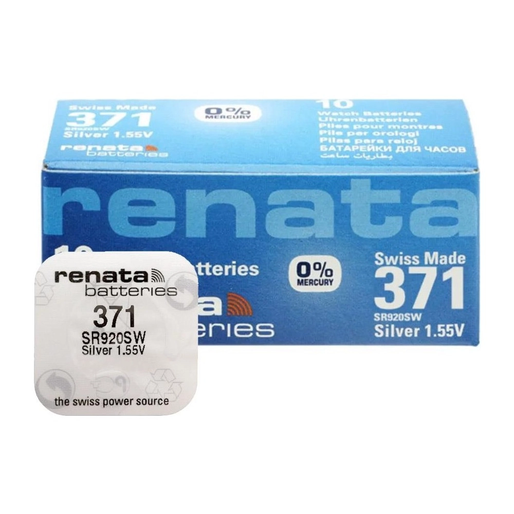 Renata 371 SR920SW 1.55V Alkalin Saat Pili 10 Adet