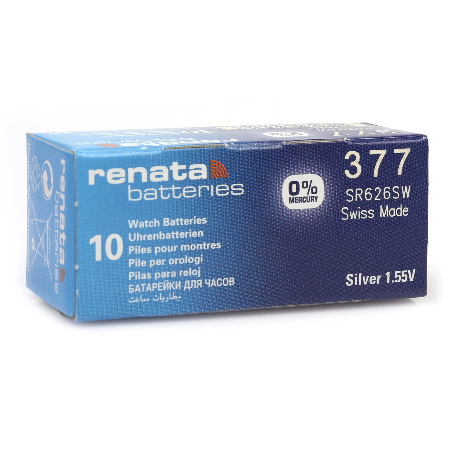 Renata 377 SR626SW 1.55V Alkalin Saat Pili 10 Adet