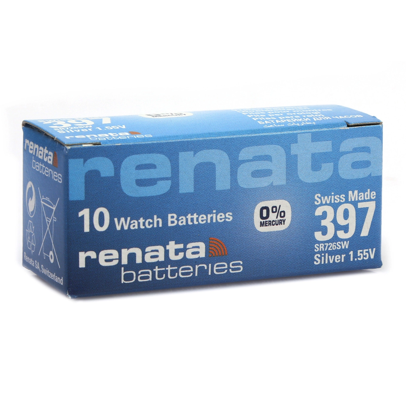 Renata 397 SR726SW 1.55V Alkalin Saat Pili 10 Adet