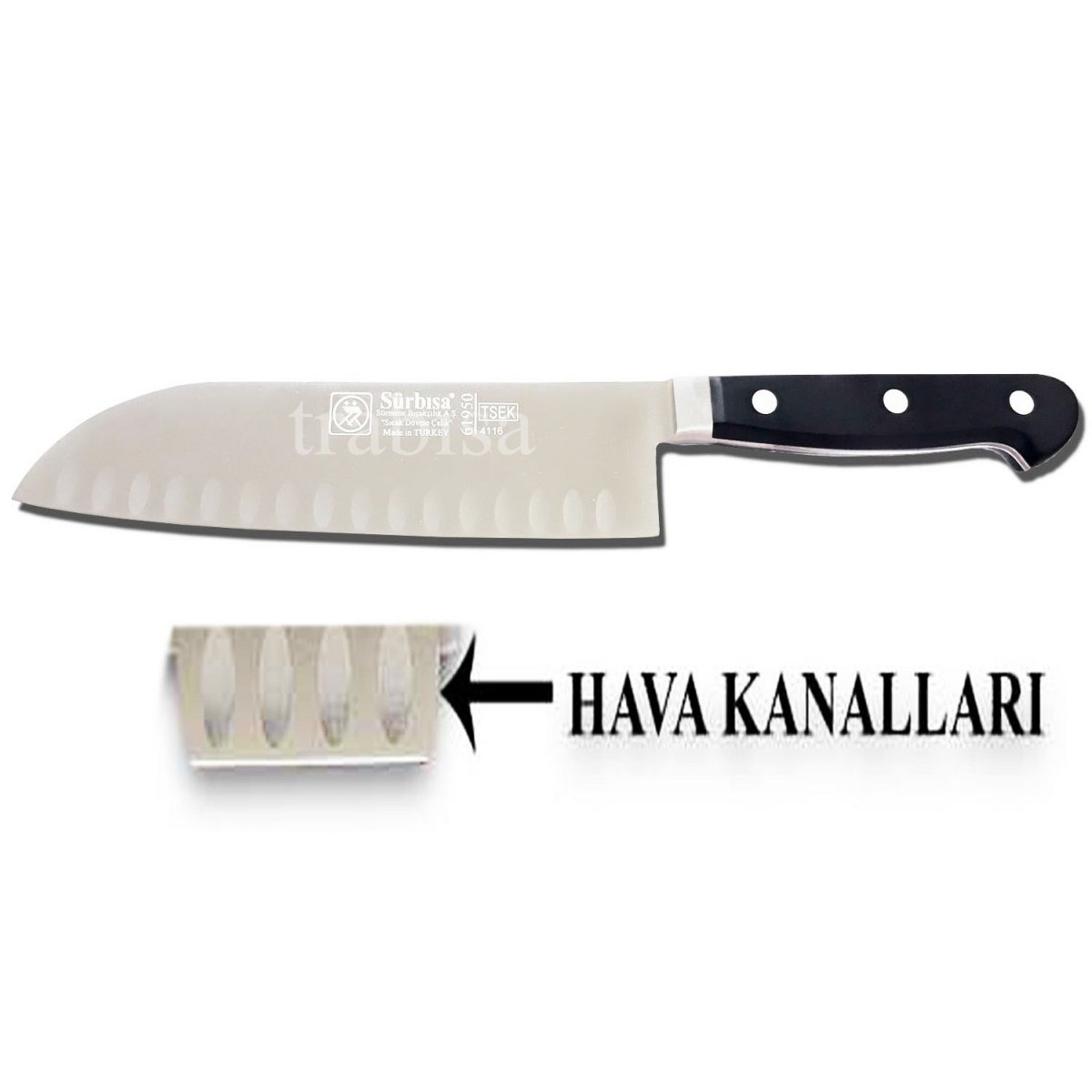 Sürbisa 61950 Sıcak Dövme Santoku Şef Aşçı Bıçağı