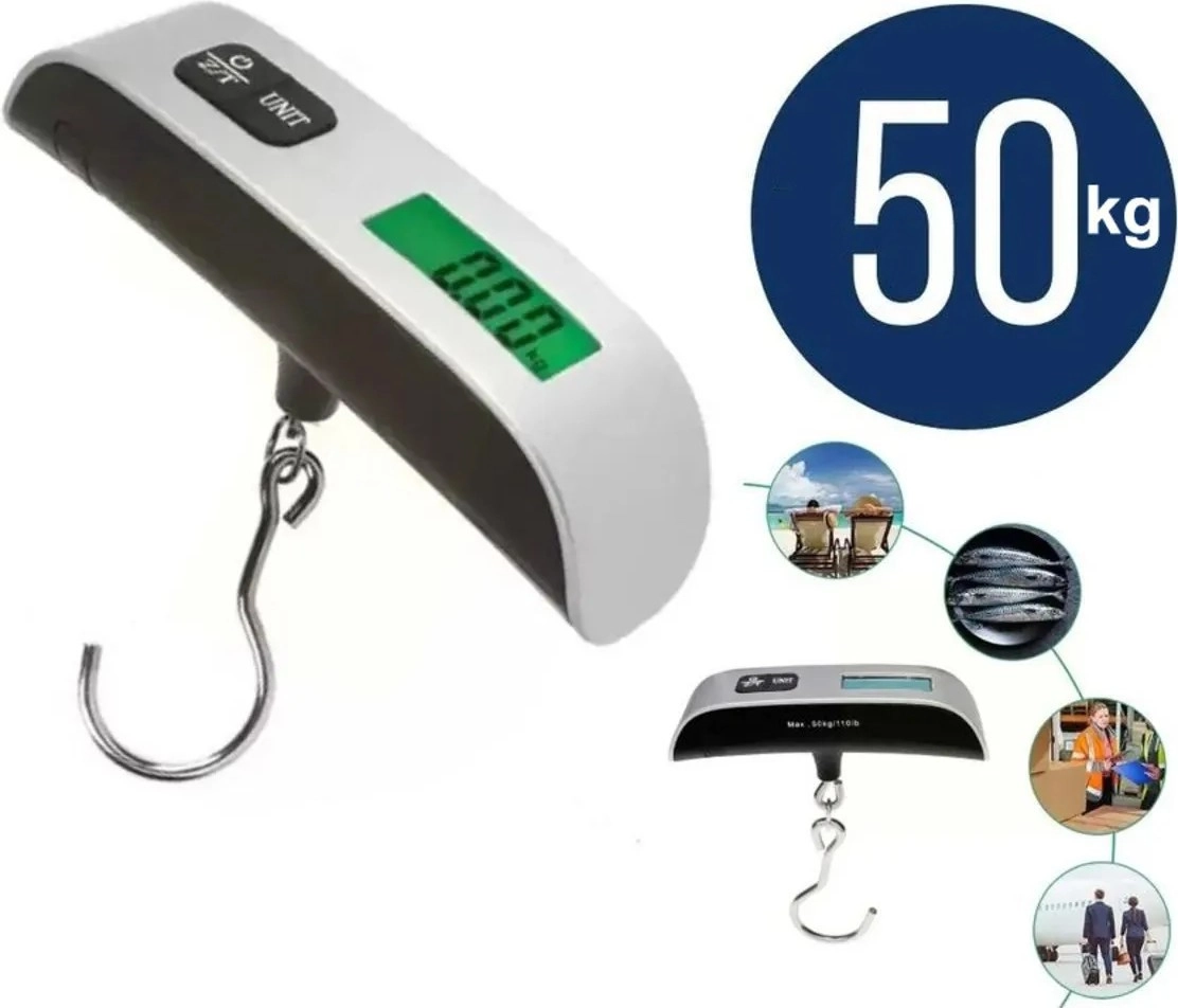 Fithome 50 Kg Dijital Askılı Bagaj Tartısı LCD Ekranlı Elektronik Bavul Kantarı Hassas El Terazisi