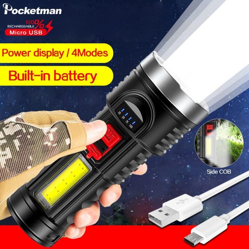 Pocketman PM822 Süper Güçlü LED IPX4 Waterproof Şarjlı El Feneri