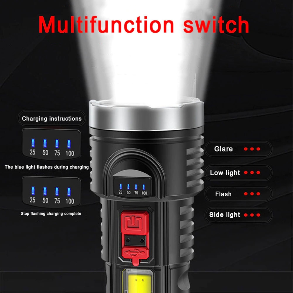 Pocketman PM822 Süper Güçlü LED IPX4 Waterproof Şarjlı El Feneri