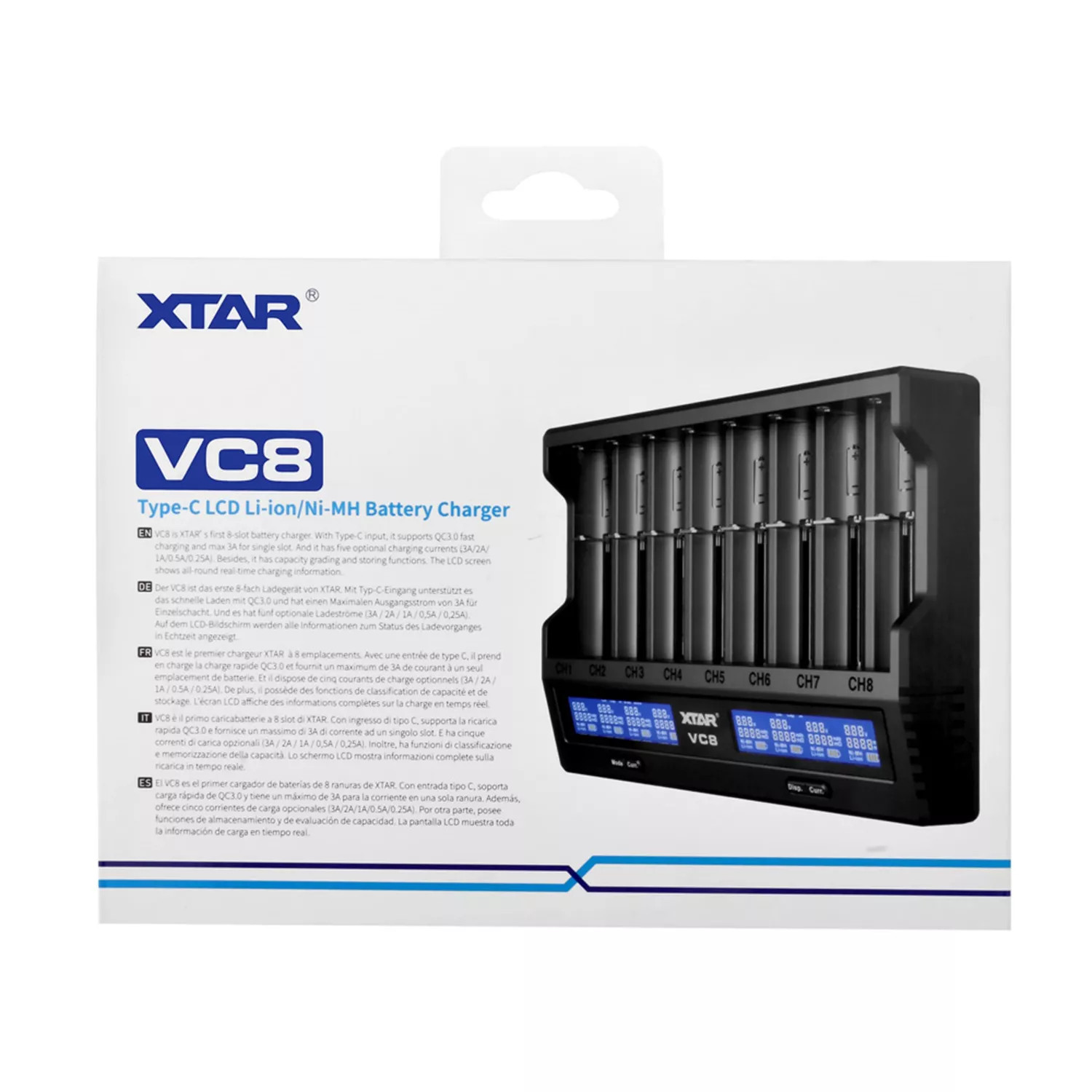 Xtar VC8 Taşınabilir Çoklu Li-ion Pil Şarj Cihazı