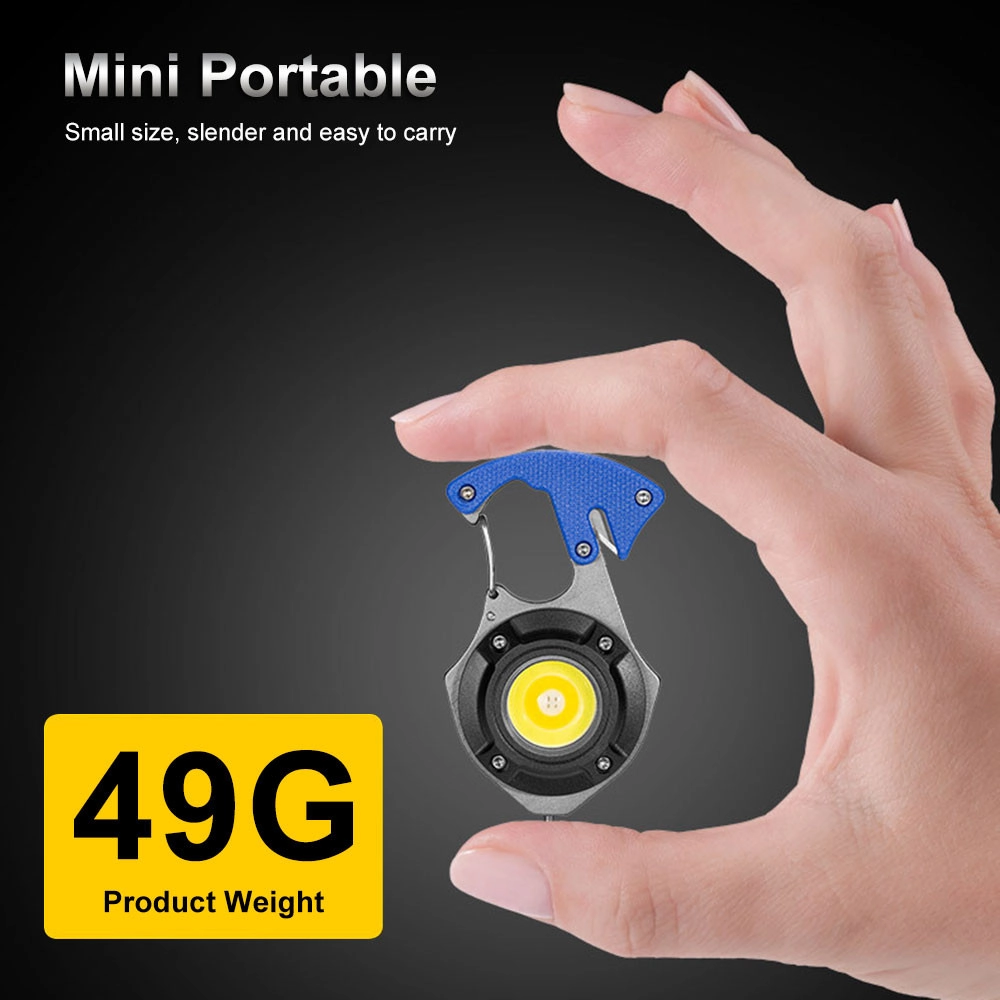 Wison WS-5050 Çok Fonksiyonlu Tornavida Düdük Şişe Açacağı Ateş Yakıcı Mıknatıslı Type-C Şarjlı Anahtarlık Fener