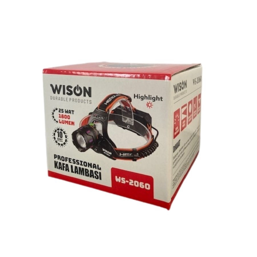 Wison WS-2060 25 Watt 1800 Lümen Profesyonel Şarjlı Kafa Feneri
