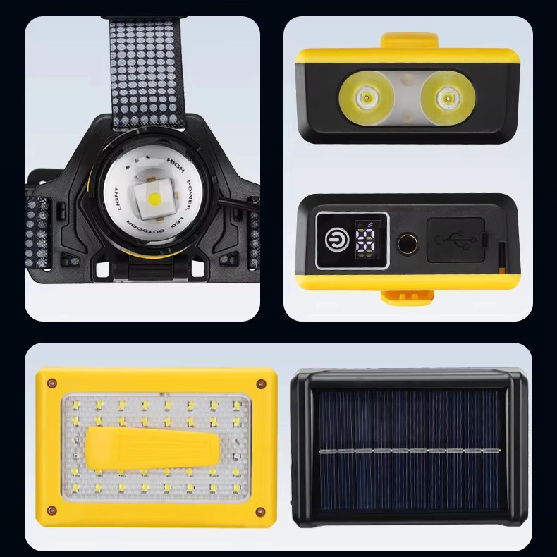 F.B.I Pro F-3003 Alüminyum PM10-TG LED Type-C Powerbank ve Solar Şarjlı Kamp Kafa Feneri