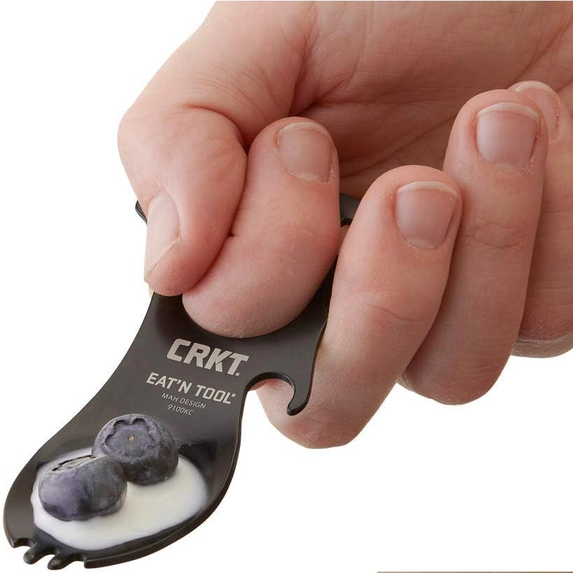 CRKT 9100K Eat’N Tool Karabina Çok Fonksiyonlu Karabina Tornavida Lokma Açacak Çatal Kaşık
