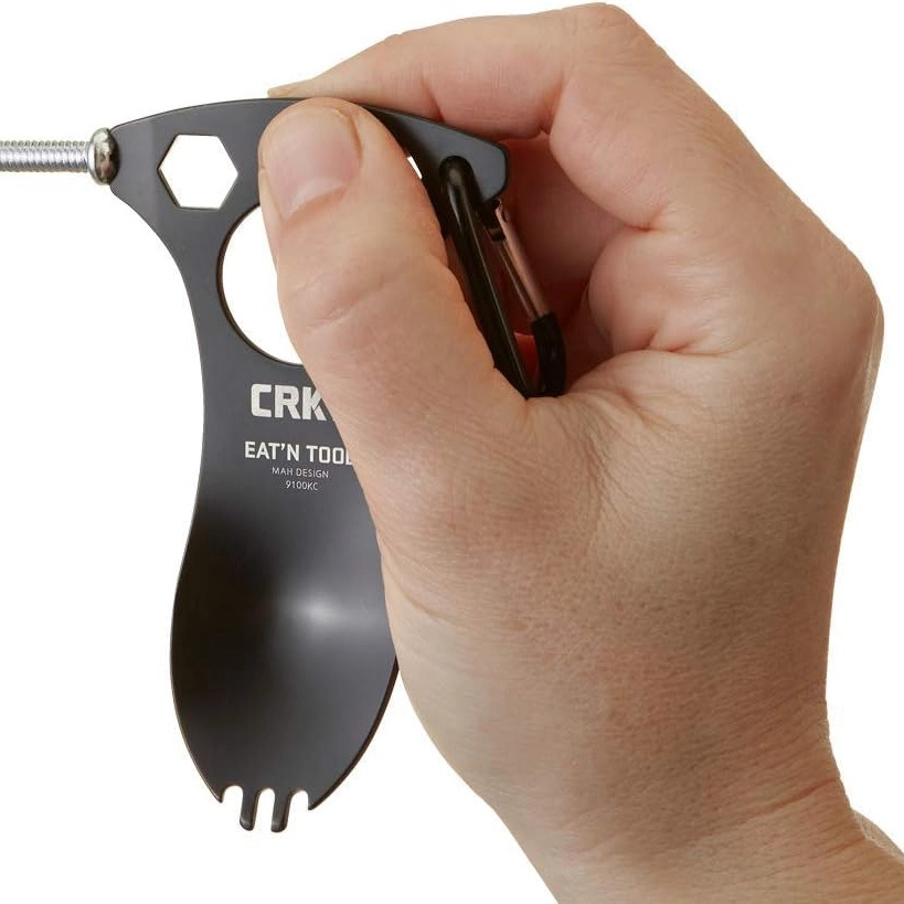 CRKT 9100K Eat’N Tool Karabina Çok Fonksiyonlu Karabina Tornavida Lokma Açacak Çatal Kaşık