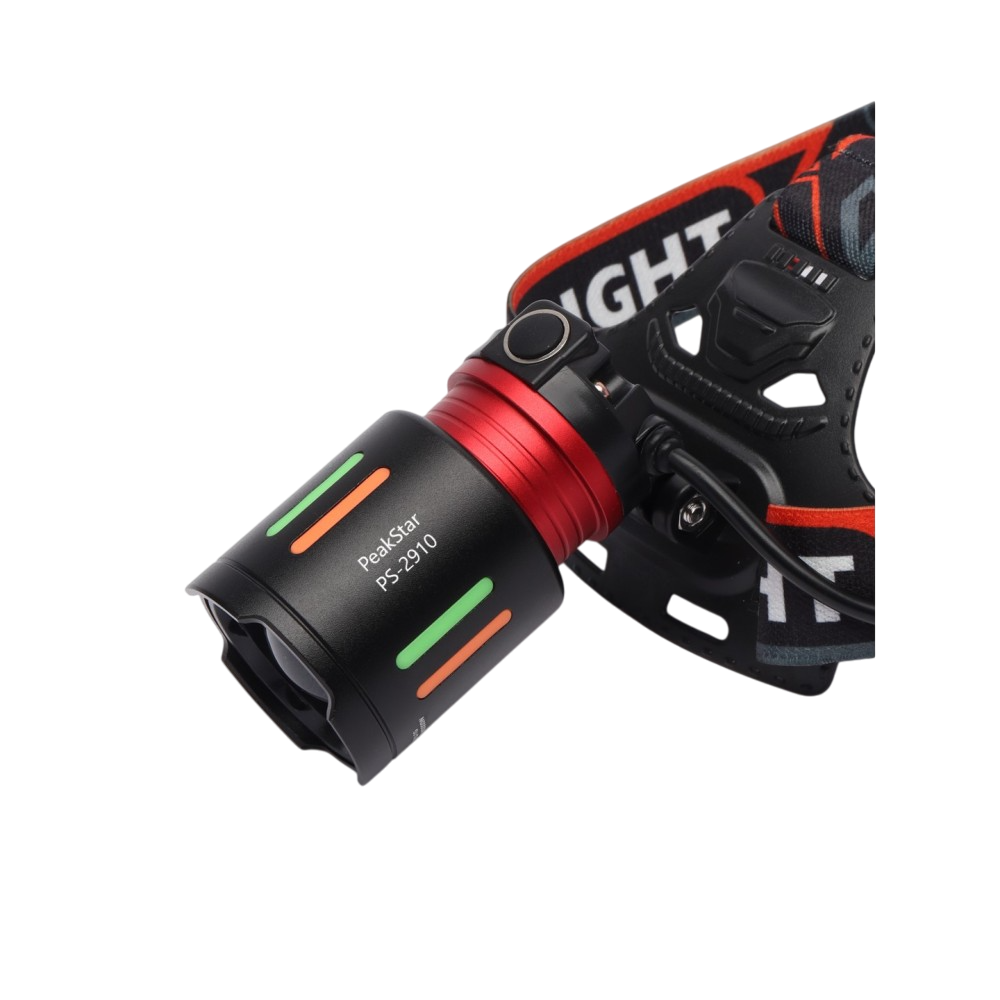 PeakStar PS-2910 Şarjlı Profesyonel Zoomlu Kamp Avcı Balıkçı Kafa Lambası Feneri