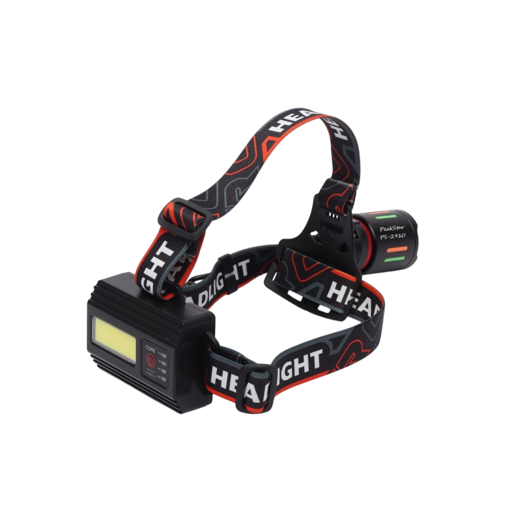 PeakStar PS-2910 Şarjlı Profesyonel Zoomlu Kamp Avcı Balıkçı Kafa Lambası Feneri
