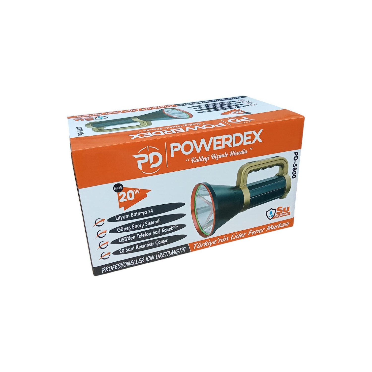 Powerdex PD-5800 20W Şarjlı Güneş Enerjili Spot Fener