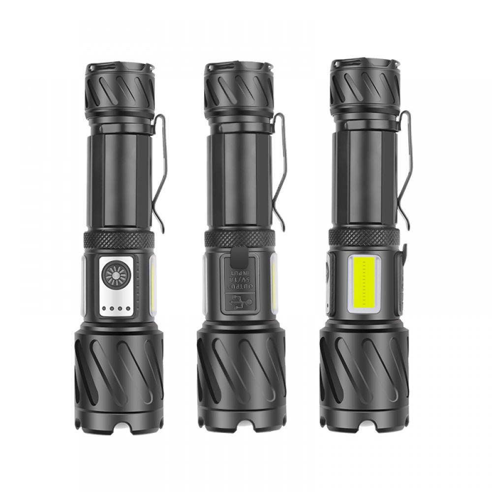PeakStar PS-3690 XHP99 + COB LED Zoomlu Mıknatıslı Type-C Şarjlı El Feneri