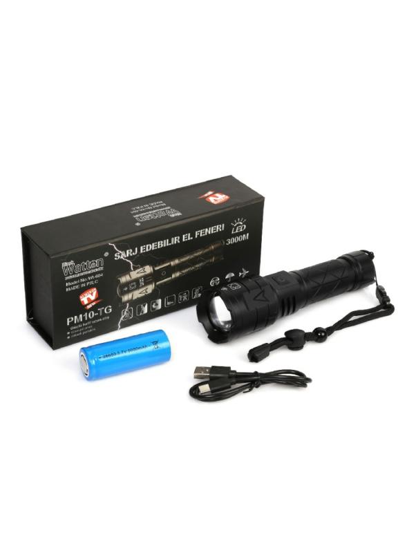 Watton WT-604 3000Lümen P50 LED Şarjlı El Feneri