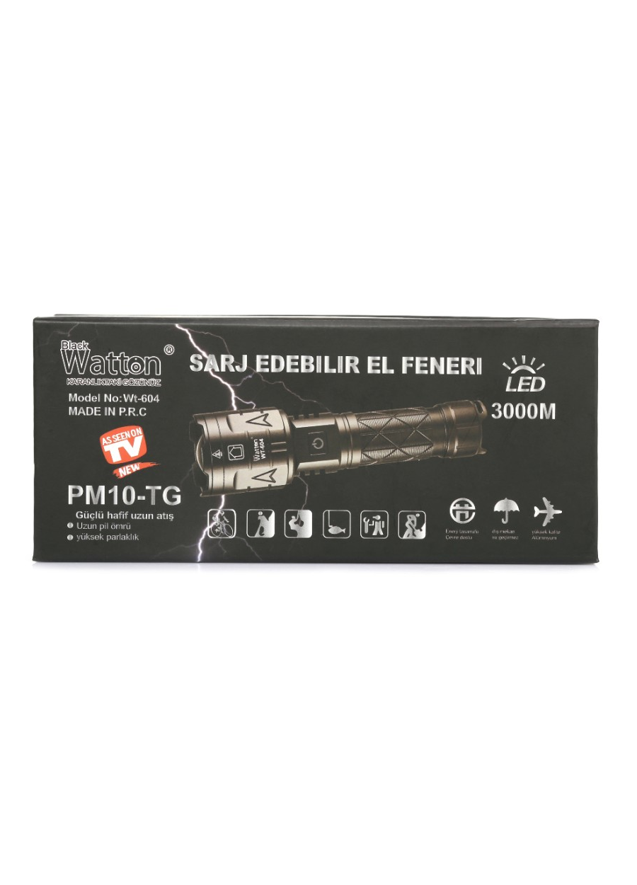 Watton WT-604 3000Lümen P50 LED Şarjlı El Feneri