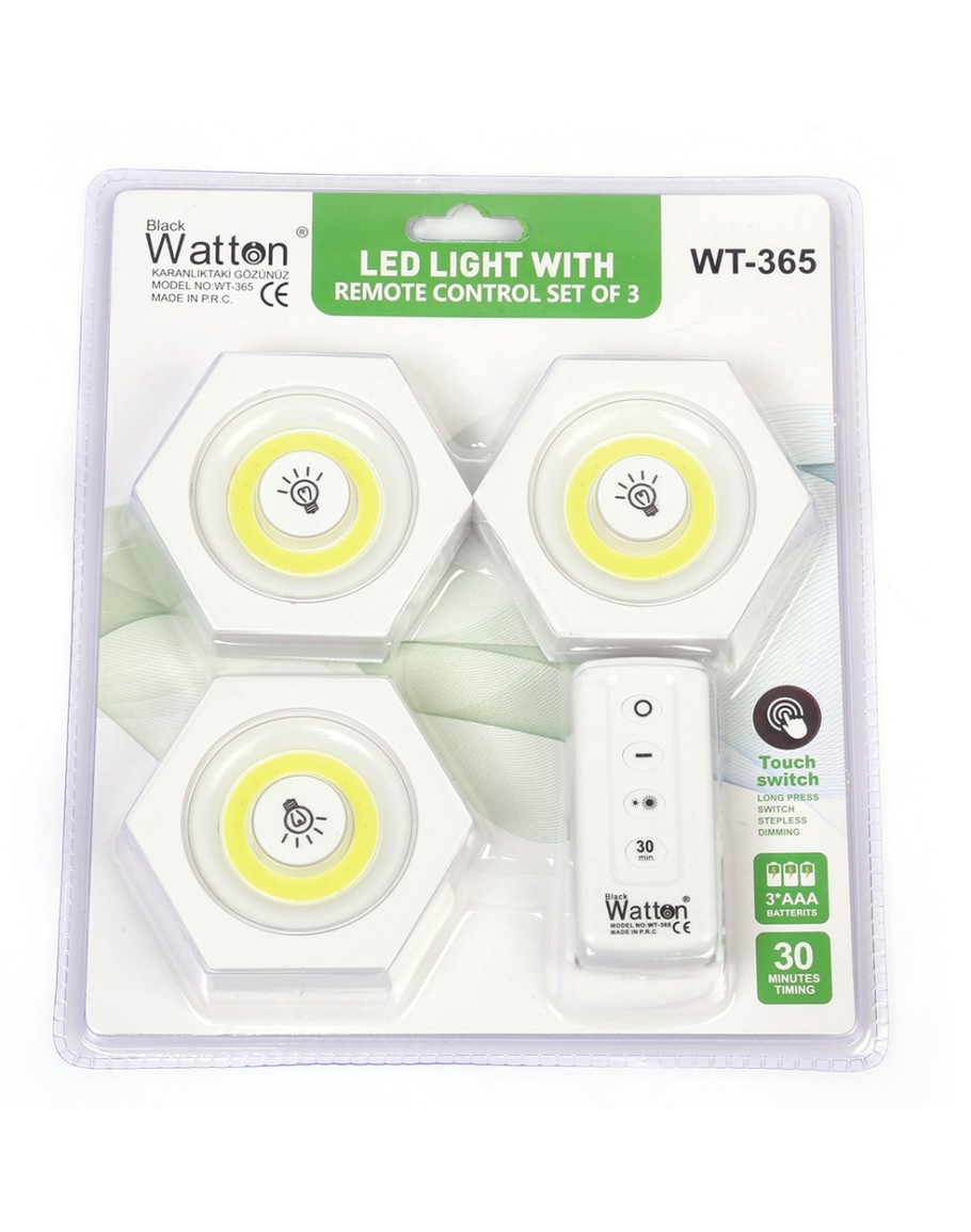 Watton WT-365 5W Uzaktan Kumandalı Yapışkan Ledli Spot Lamba