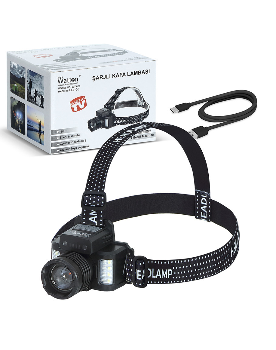 WATTON WT-625 Sensörlü Cree Tg Led Şarjlı Kafa Feneri