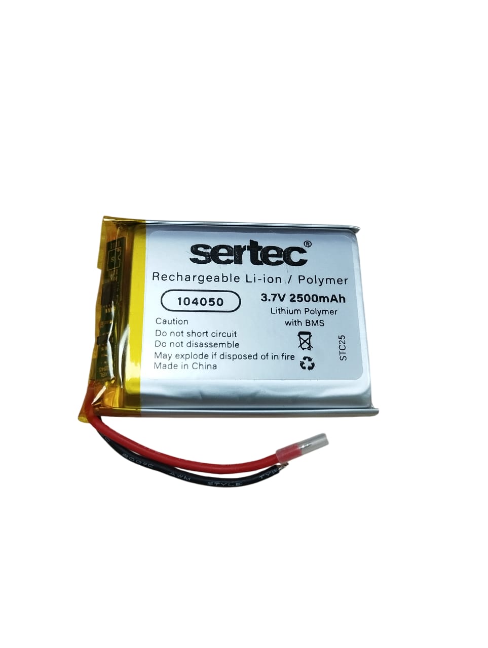 Sertec 104050 3.7V 2500 mAh Li-Polymer Li-Po Batarya Devreli