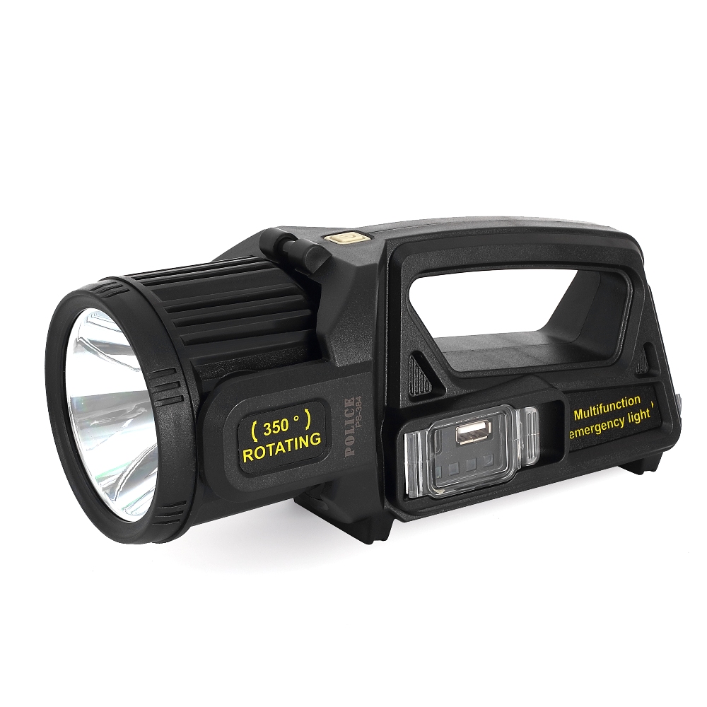 Police PS-384 Şarjlı Güneş Enerjili Spot Fener Güçlü LED Aydınlatma Powerbank Özellikli