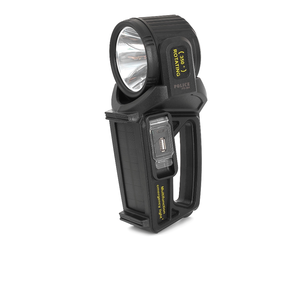 Police PS-384 Şarjlı Güneş Enerjili Spot Fener Güçlü LED Aydınlatma Powerbank Özellikli