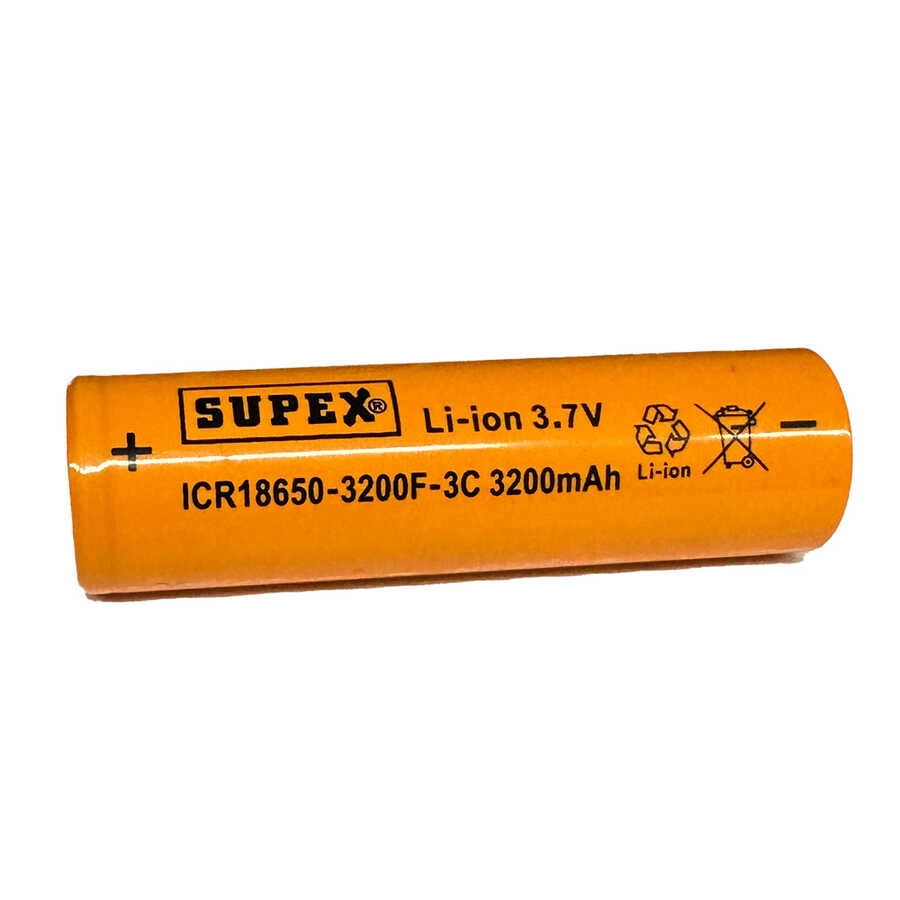 ICR18650-3200F-3C Lityum Ion 3.7V 3200mAh 3C Deşarj Akımı Düz Kafa Pil