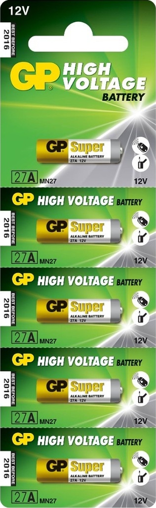 GP Super 27A MN27 12V Alkalin Kartela Pil 5 x 20’li