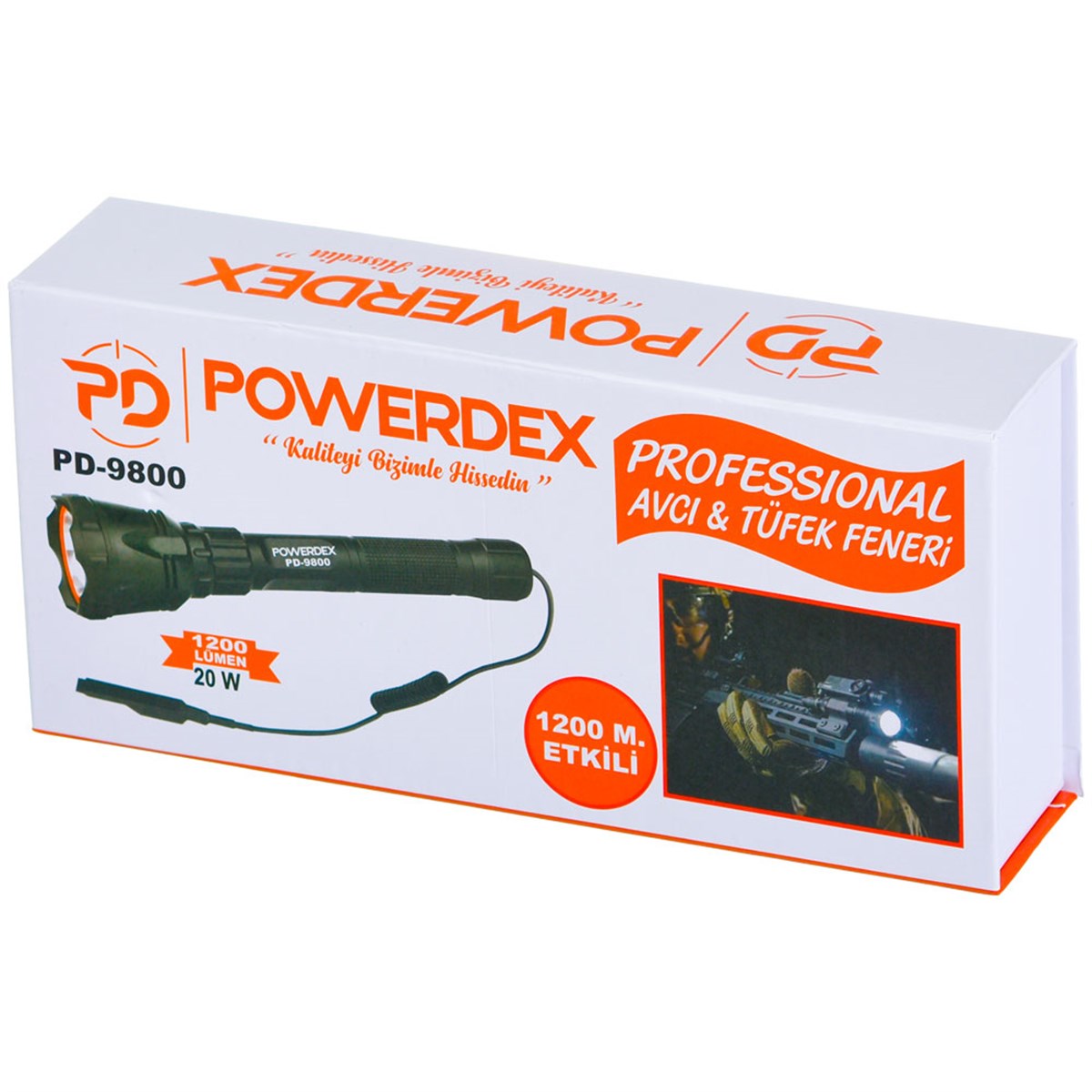 Powerdex PD-9800 20W 1200 Lümen Şarjlı Taktik El Feneri