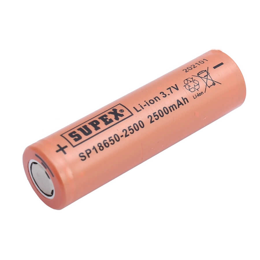 SP18650-2500 3.7V 18650 Model 2500mAh Li-İon Düz Kafa Pil