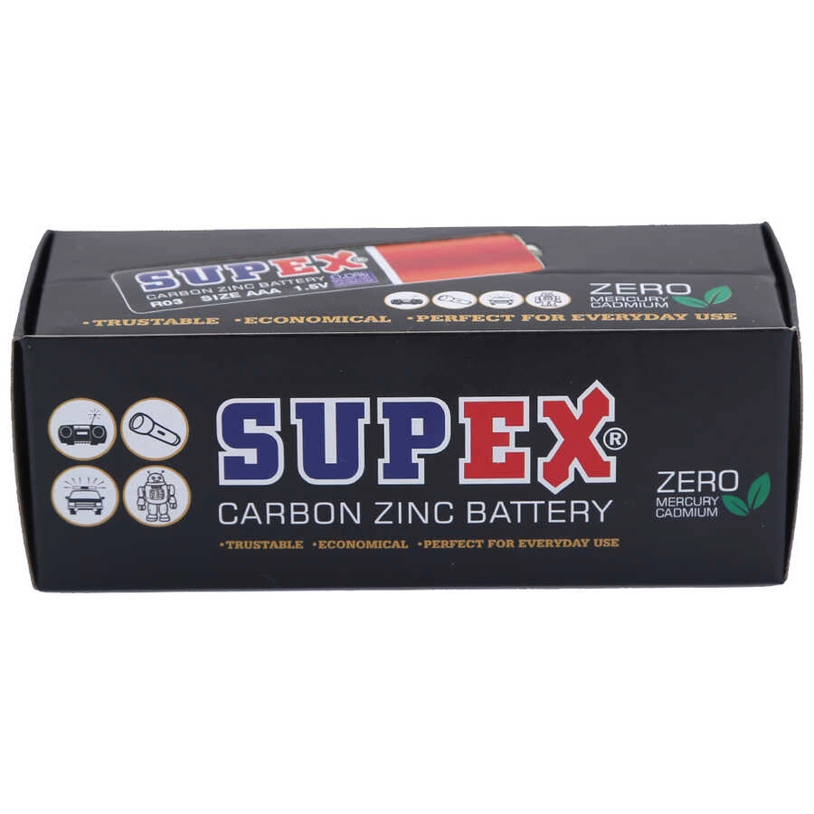 Supex R03 1.5 Volt Çinko Karbon AAA İnce Kalem Pil 60’lı Kalem Pil