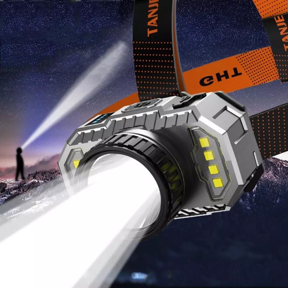 PeakStar PS-010 800 Lümen Zoomlu Şarj Göstergeli Cob LED Usb’li Şarjlı Kafa Feneri