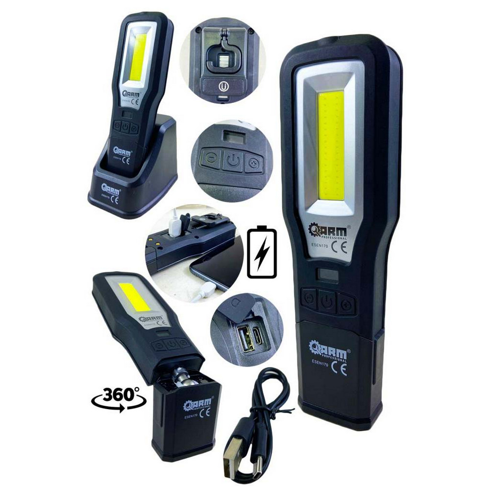 Arm ESEN170 550 Lümen Ultraviyoleli Özellikli Miknatıslı Şarjlı Tamirci Feneri