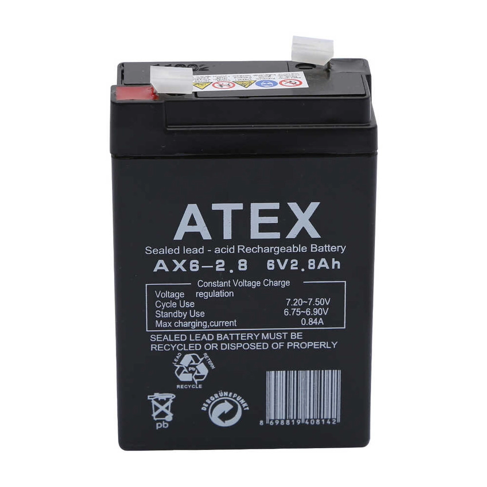 Atex AX6-2.8 6V 2.8Ah Akü