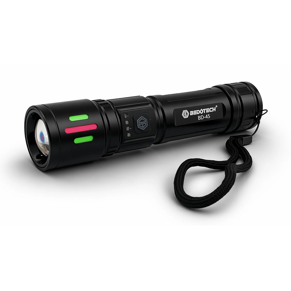 Bedotech BD-15 6.4W TG LED Çok Fonksiyonlu Alüminyum Alaşımlı Zoomlu Type-C Şarjlı El Feneri
