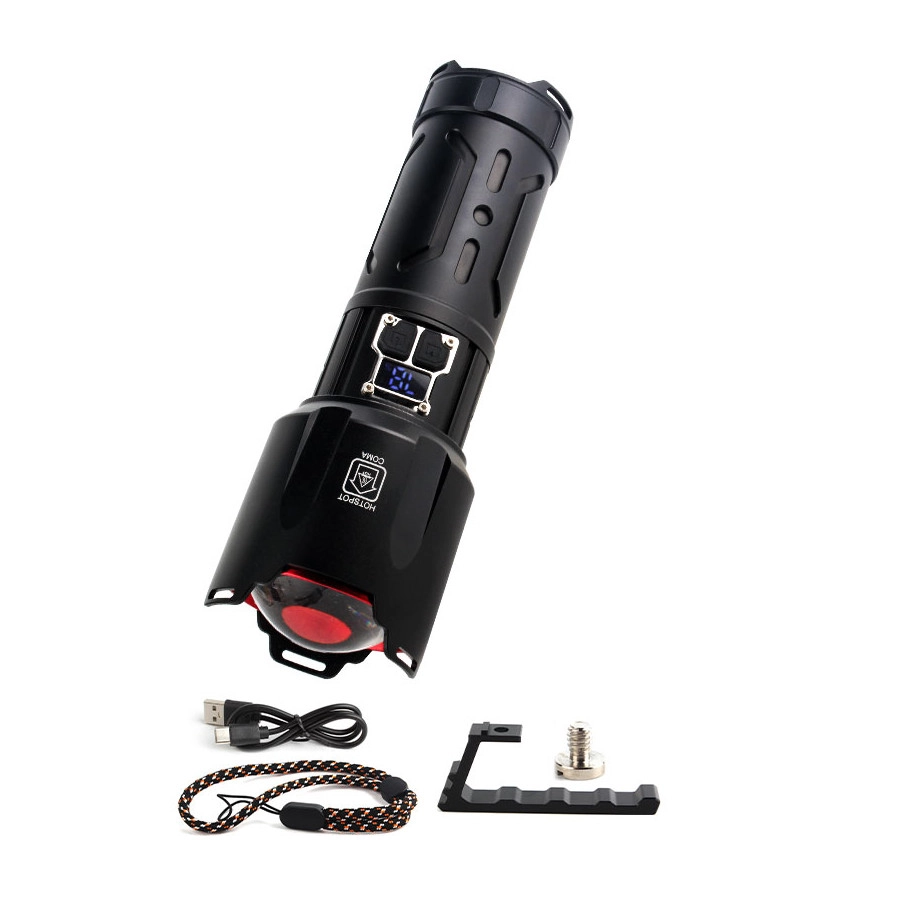 Bedotech BD-4 60W TG LED Alüminyum Alaşımlı Zoomlu Type-C Dijital Göstergeli Şarjlı El Feneri