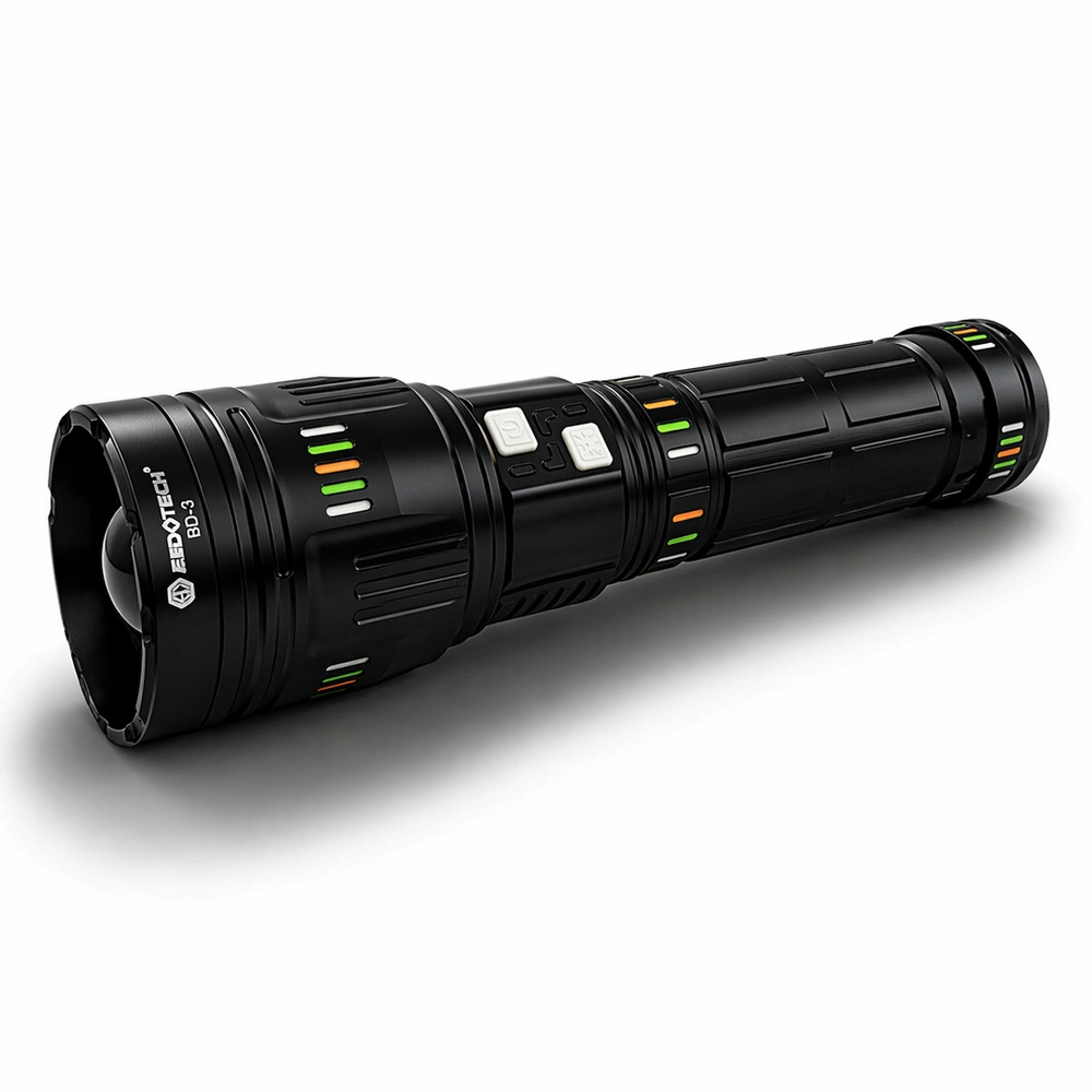 Bedotech BD-3 60W TG LED Alüminyum Alaşımlı Zoomlu Type-C Renkli Pil Göstergeli Şarjlı El Feneri
