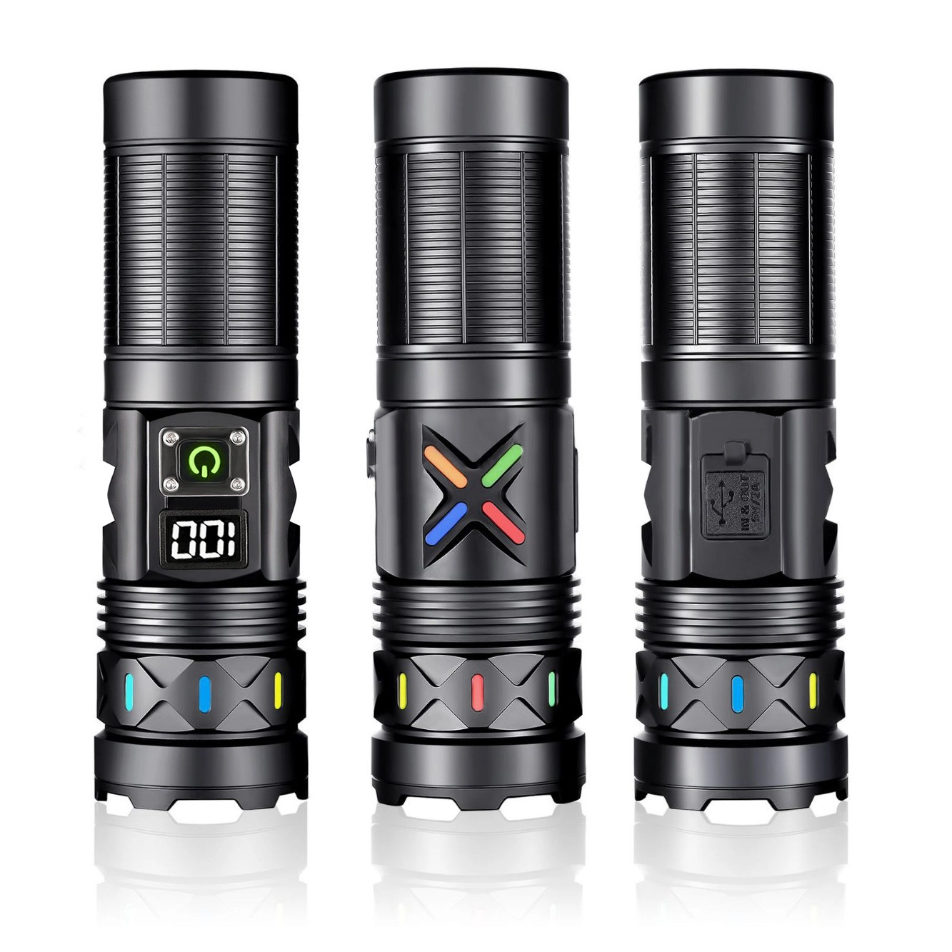 Bedotech BD-5 30W TG LED Alüminyum Alaşımlı Zoomlu Type-C Dijital Göstergeli Şarjlı El Feneri