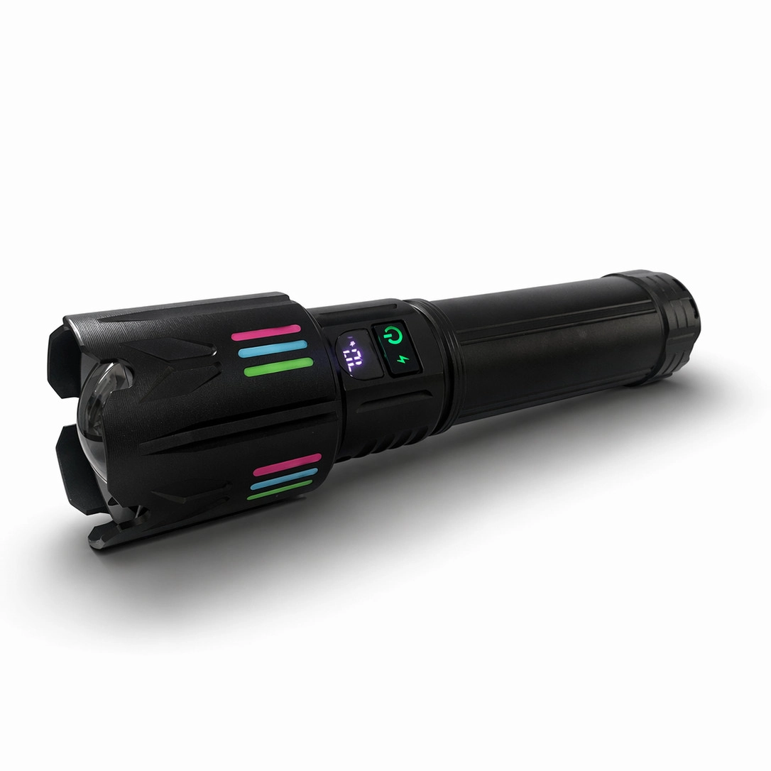 Bedotech BD-5501 50W TG LED Alüminyum Alaşımlı Zoomlu Dijital GÖstergeli Type-C Şarjlı El Feneri