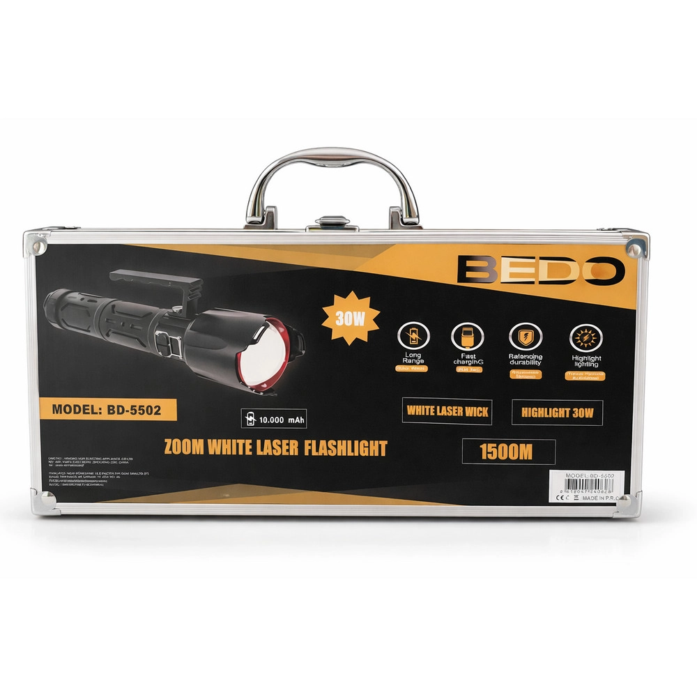 Bedotech BD-5502 30W TG  LED Alüminyum Alaşımlı Zoomlu Type-C Şarjlı El Feneri