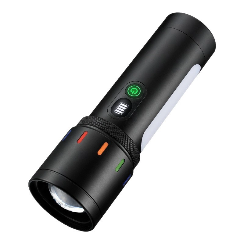 Bedotech BD-6 30W TG + RGB LED Alüminyum Alaşımlı Zoomlu Type-C Pil Göstergeli Şarjlı El Feneri