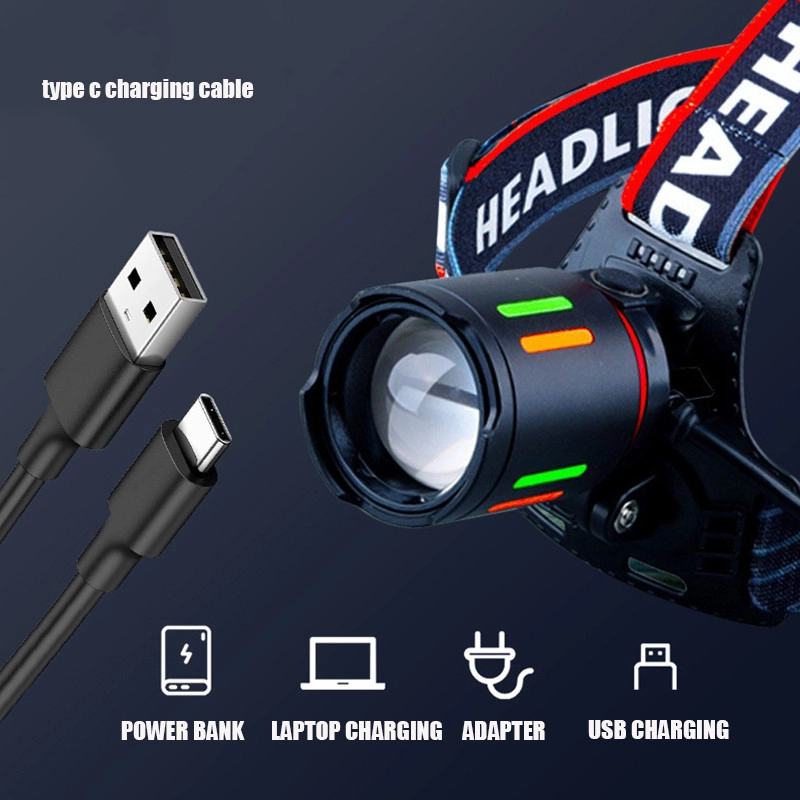 Bedotech BD-62 10W TG LED Alüminyum Alaşımlı Zoomlu Type-C Şarjlı Kafa Feneri