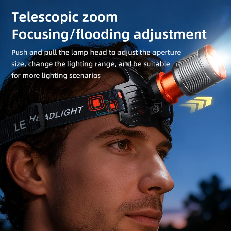 Bedotech BD-8 13W TG + SMD LED Alüminyum Alaşımlı Zoomlu Type-C Şarjlı Kafa Feneri