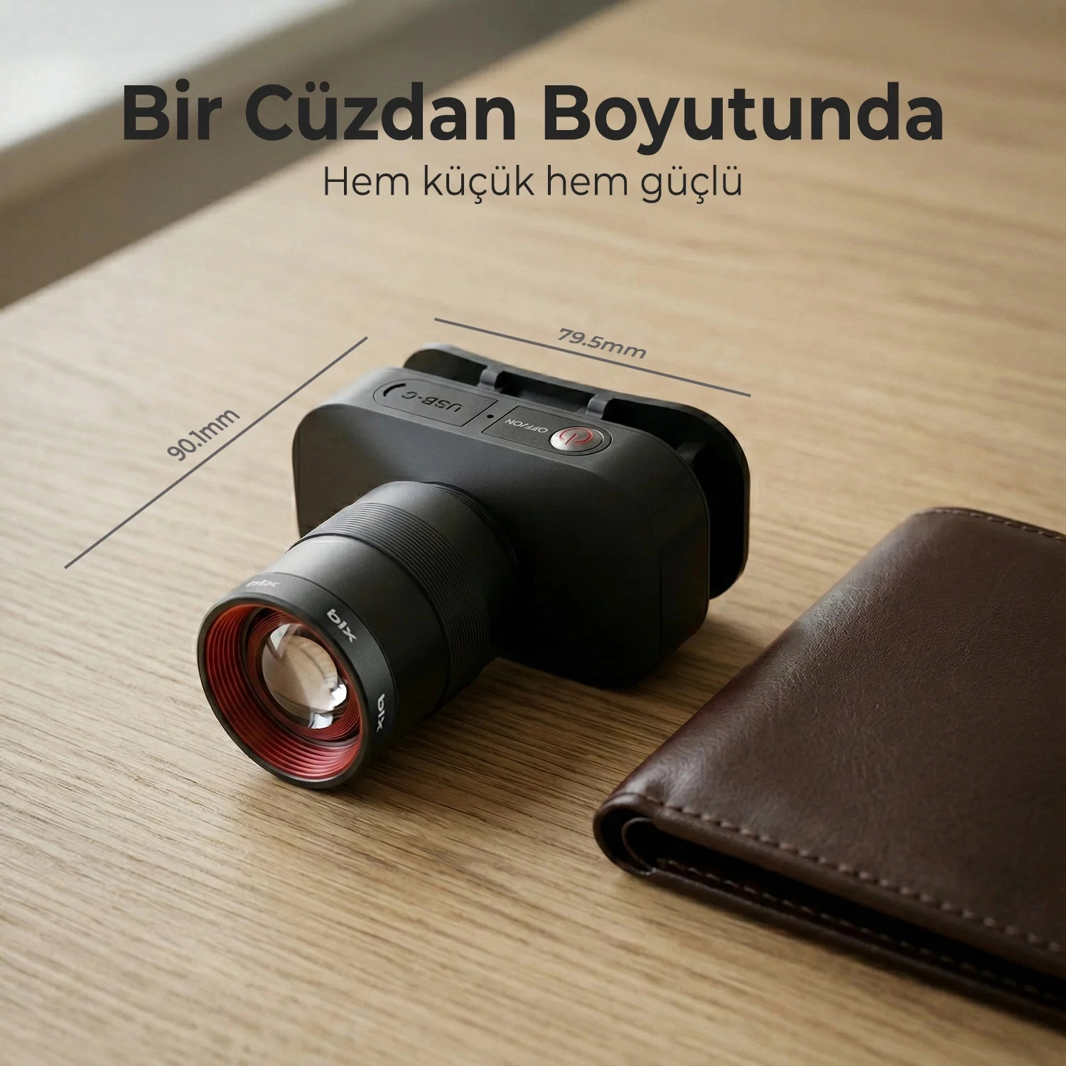 Bix BXT1FL Şarj Edilebilir 10W 750 Lümen 2500 mAh 4 Işık Modlu Zooming Özellikli LED Kafa Feneri