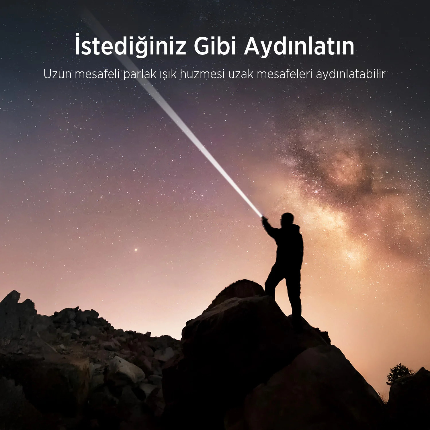 Bix BX5102FL 60W LED Max. 3000 Lümen Parlaklık Uzun Aydınlatma Menzilli Şarj Edilebilir, LED Güç Göstergeli ve Çok Modlu Kompakt El Feneri
