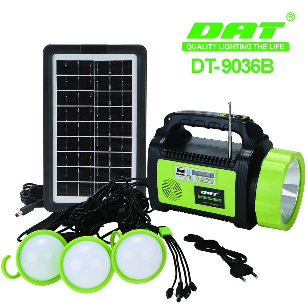 DAT DT-9036 Solar Güneş Panelli Powerbank Mp3 Radyo Bluetooth Işıldak El Feneri