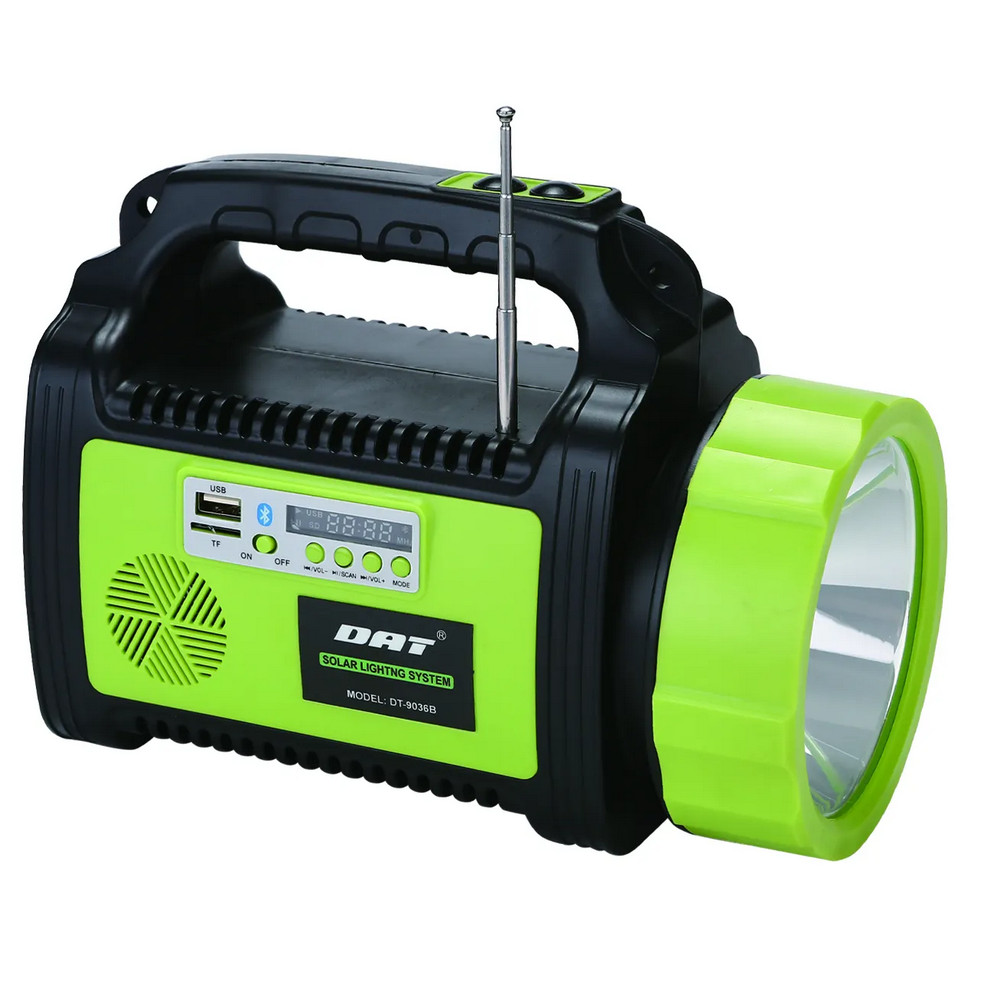 DAT DT-9036 Solar Güneş Panelli Powerbank Mp3 Radyo Bluetooth Işıldak El Feneri