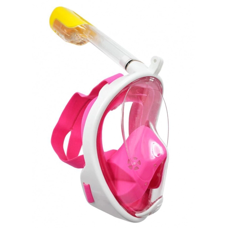 Easybreath Full Face Şnorkel Maske Su Altı Maskesi Anti-Sis Aksiyon Kamera Takılabilir Pembe S/M