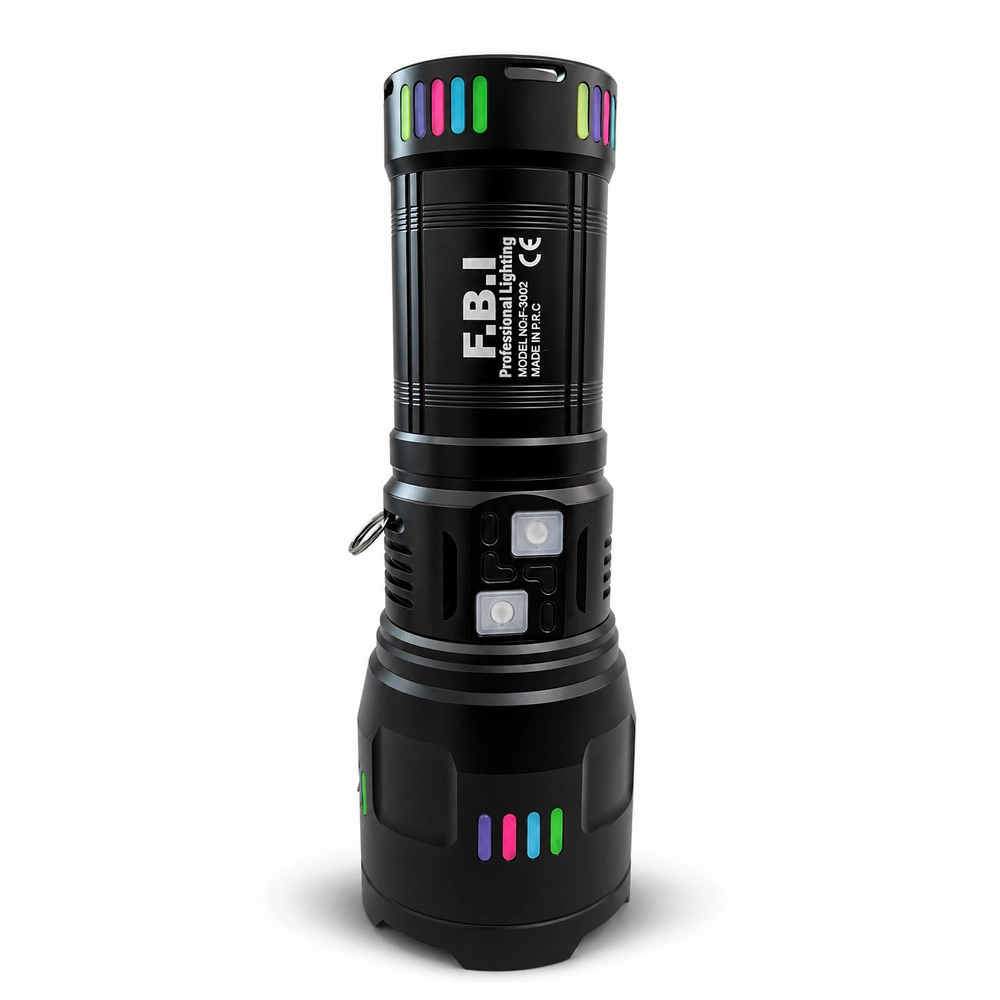 F.B.I Pro F-3002 Alüminyum TG LED El Feneri 1500m Menzilli Gece Şeritli & Type-C Şarjlı El Feneri