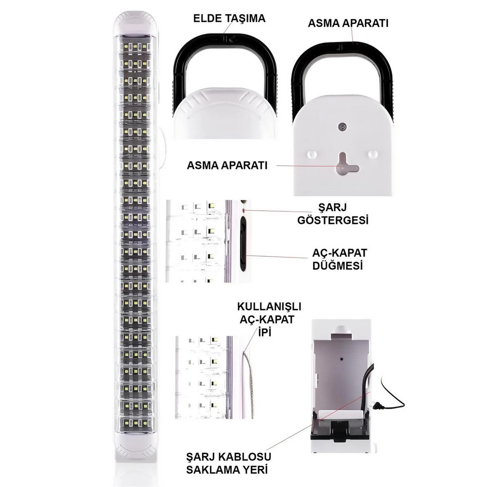 Ledpoint LP-6069 Akülü 69 LED Şarjlı Işıldak