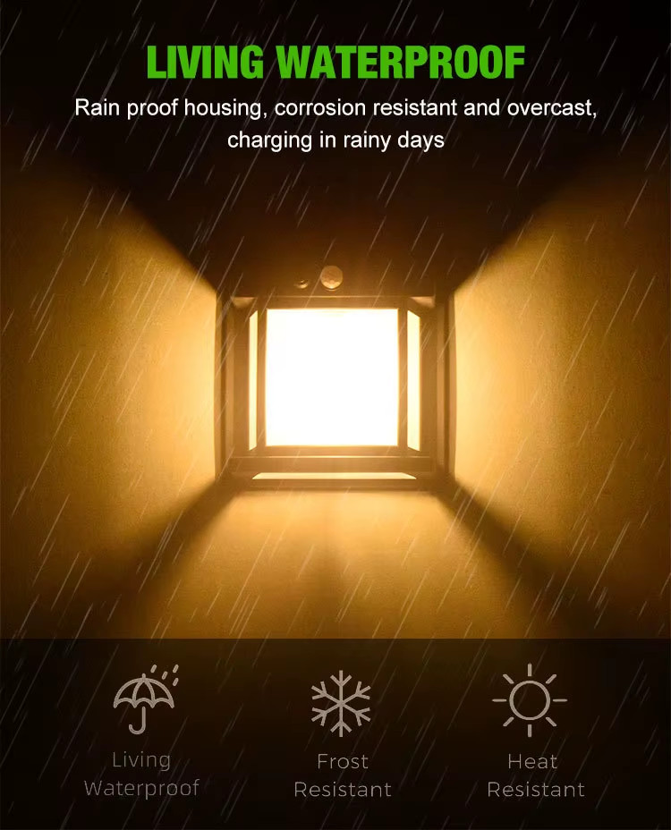 Fithome OR-228 Hareket Sensörlü Su Geçirmez Solar Bahçe Aydınlatma Duvar Lambası